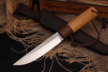 Кованый нож х12мф, рукоять орех/дуб.